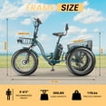 thumbnail image 5 of Lilypelle 7-Speed Electric Tricycle with 20" x 4" Fat Tires for Adults,500W 48V 14.5Ah Lithium Battery ,3 Wheels Electric bike with Front & Rear Basket for Men, Women,Senior,Green, 5 of 10