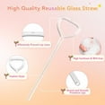 thumbnail image 5 of Basiess Glass Drinking Straws Set with Cleaning Brush, Reusable & Wrinkle-Free Lip Design, for Smoothie, Cocktail & Iced Drinks, Dishwasher Safe (1Pcs) Clear1, 5 of 9