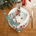 thumbnail image 5 of JSTEL Christmas Snowman Candy Cloth Napkins Set of 6, 20x20 Inch Washable and Reusable Napkin for Decoupage Dinner Party Everyday Use, 5 of 6