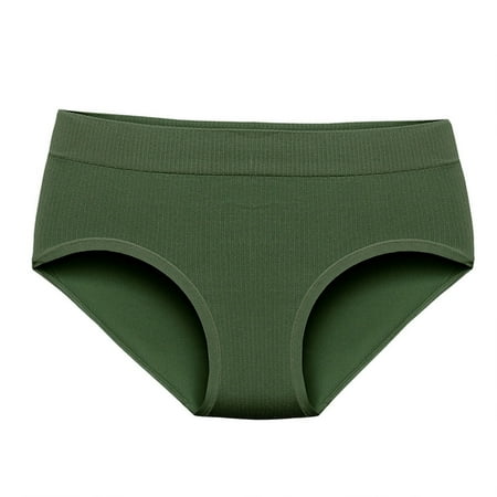 wo-fusoul Womens Underwear  Women s Briefs  Women s Solid Lace Plus Size High Waist Leak Proof Cotton Crotch Shorts Underwear Panties Army Green 3XL