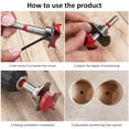 thumbnail image 5 of Juego de brocas de 5 piezas de taladro de posicionamiento ajustable, brocas para perforación de madera, sierra perforadora de carpintería de carburo cementado con tope de profundidad (rango, 5 of 5