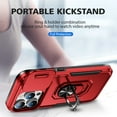 thumbnail image 3 of for iPhone 14 Pro Max Hard Case, with Camera Cover & Kickstand Holder, Built-in 360°Rotate Ring Stand Anti-scratch Drop Protection Magnetic Phone Case for Apple iPhone 14 Pro Max - Red, 3 of 7