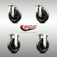thumbnail image 2 of 5 Inch 316SS Hard Rubber Wheel Swivel Top Plate Caster Set 2 Rigid SCC, 2 of 2