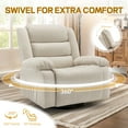 thumbnail image 3 of YSICK Massage Swivel Rocker Recliner Chair for Adults Oversized for Living Room,Beige, 3 of 7