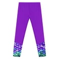 thumbnail image 4 of dPois Kids Girls Printed Swim Pants UPF50+ Sun Protection Rash Guard Surfing Swimming Leggings Purple 14, 4 of 5