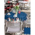 thumbnail image 4 of Outdoor Tablecloth with Umbrella Hole and Zipper, Christmas Blue Round Table Cloth 60 Inch Waterproof Tablecloth, Cute Snowman Xmas Tree Elk Winter Snowflakes Picnic Table Cover for Patio Camping, 4 of 7
