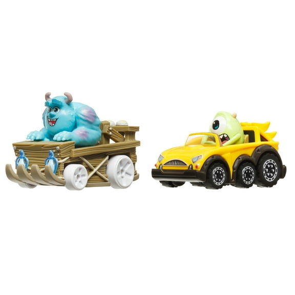 Hot Wheels RacerVerse Die-Cast Cars, Set of 2 Toy Vehicles with Character Drivers Optimized for RacerVerse Track (Styles May Vary)