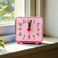 thumbnail image 4 of ZhangC Transparent Mini Square Alarm Clock, Mute Analog Ticking Operated Clocks, Battery Operated, Gifts for Family and Friends, Bedroom Desk Bedside Clock Home Decor, 4 of 6