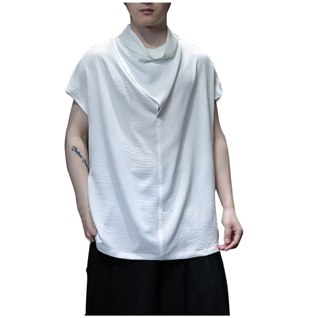 ameIAEA Mens Short/Half Sleeve Solid Color Basic Tee Tops Summer Casual Loose Beach Shirts