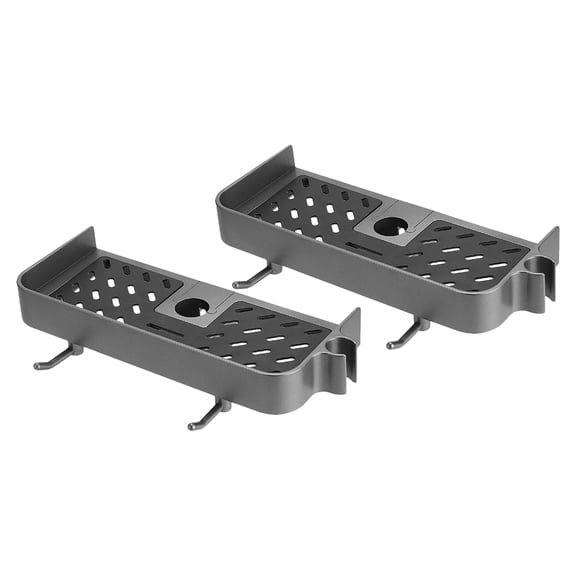 BESTYASH 2-Pack No Drilling Shower Storage Baskets Dark Grey Bathroom Organizer for Shampoo and Toiletries