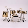 thumbnail image 7 of Hellery Mini Drum Set Dollhouse Accessory, Gold, 8 Pieces, 7 of 7
