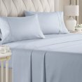 thumbnail image 1 of Full Size Sheet Set - 4 Piece - Hotel Luxury Bed Sheets - Extra Soft - Deep Pockets - Easy Fit - Breathable & Cooling Sheets - Wrinkle Free - Comfy \u2013 Sky Blue Bed Sheets, 1 of 5