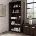 thumbnail image 2 of Maklaine Engineered Wood Tall 5 Shelf Bookcase in Black Walnut, 2 of 10