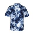 thumbnail image 3 of Mens Casual Short Sleeve Button-Down Hawaiian Shirts,Navy Tie Dye Abstract Shirts Classic Fit Beach Dress Shirts with Front Pocket,L, 3 of 7
