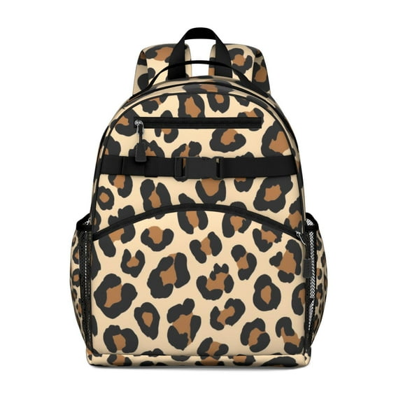 Classic Leopard Print Backpack for School,Cute School Bag,Schoolbag with Adjustable Shoulder Straps & Padded Back,15.25"x11.5"x5.25"