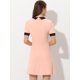 thumbnail image 4 of INSPIRE CHIC Vestido de trabajo vintage para mujer Vestidos ajustados y acampanados de color en contraste Rosa XS, 4 of 5
