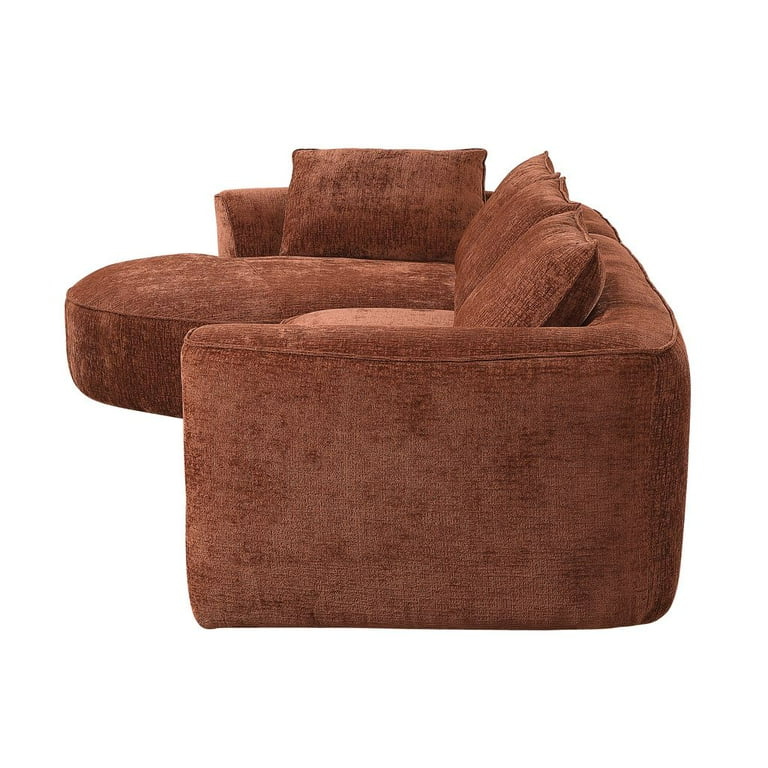 Acme Furniture Aceso Sectional Sofa - Rust Brown Chenille