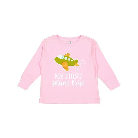 Inktastic My First Plane Trip Airplane Travel Boys or Girls Long Sleeve Toddler T-Shirt