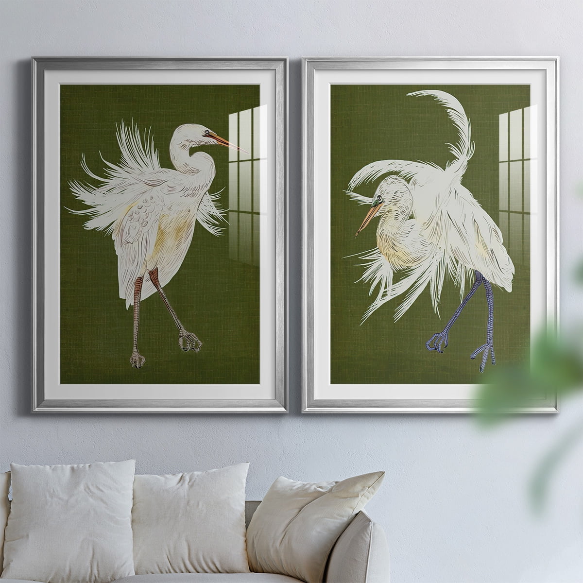 Wexford Home Heron Plumage I Premium Framed Print, 18.5" x 24.5" - Ready to Hang, Silver (Set of 2)