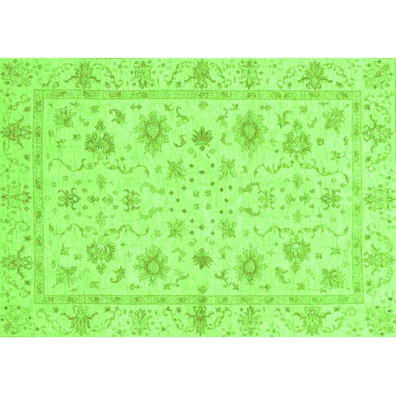 Ahgly Company Indoor Rectangle Oriental Green Modern Area Rugs, 3' x 5'
