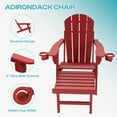 thumbnail image 4 of FODINGHILL Outdoor Folding Adirondack Chair with ottoman , HDPE All Weather Patio Chair with Cup Holder for Deck Backyard Garden, Red, 4 of 9