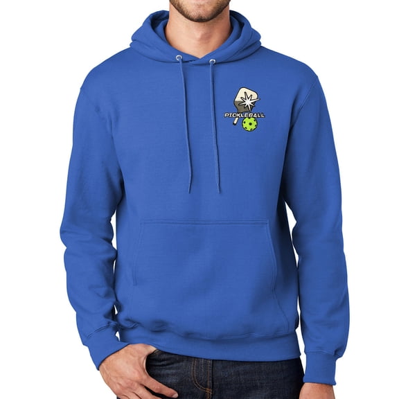 Mens PickleBall Hooded Hoodie Sweatshirt, Small Royal Blue