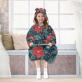 thumbnail image 7 of FORMRS Wearable Blanket Hoodie with Sleeves for Kids Cozy Flannel Sweatshirt, Red Christmas Leaves, 7 of 7