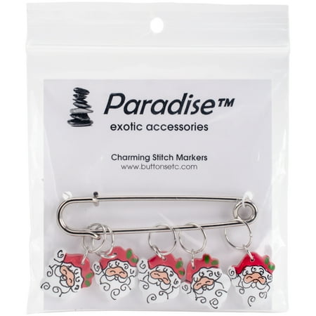 Santa Stitch Markers-5/Pkg