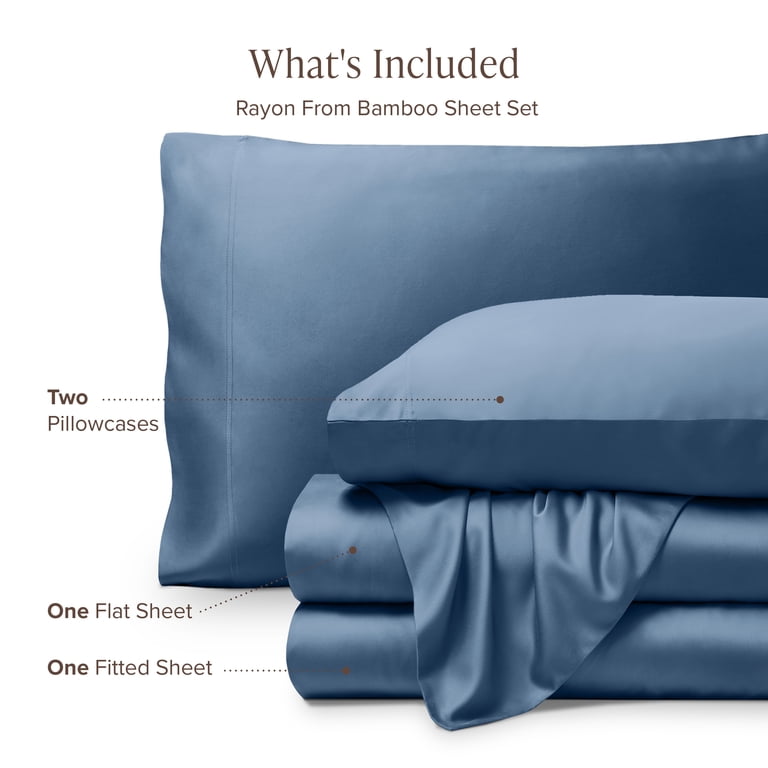 Bare Home Bamboo Sheet Set, Queen, Coronet Blue photo 8