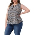 thumbnail image 2 of DARING DIVA Women's Plus Sleeveless Floral Print V Neck Tank Top 4X Navy Blue, 2 of 7