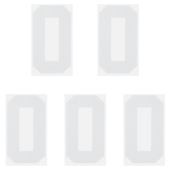 Iron on Number 0 Heat Transfer 8" White Single Number 5 Pack