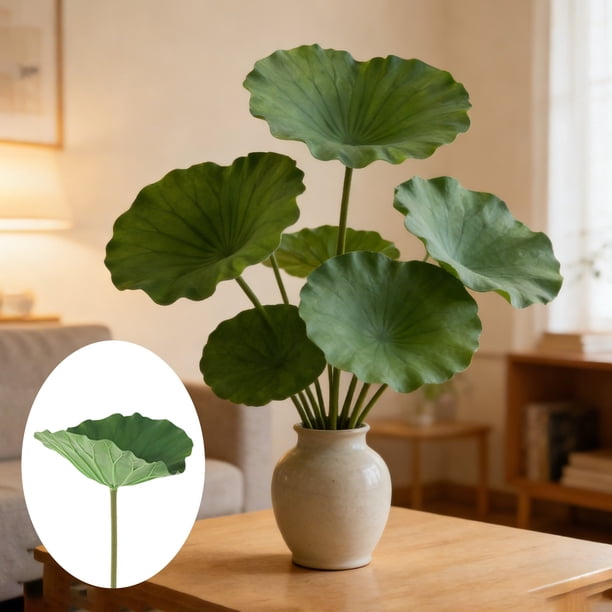 Artificial Lotuses Leaf For Spring Summer Floral Arrangement Vase Decor Realistic Faux Green Leafs Pond Decoration Photography Prop