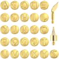 thumbnail image 2 of 28Pcs Wood Burning Tip Copper Letters Wood Burning Tool Wood Burning Alphabet Template Branding and Personalization Tool for Embossing Carving Crafts DIY Hobby, 2 of 10