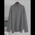 thumbnail image 4 of Suéter de Mujer, Jersey de Punto Grueso de Larga con Dobladillo Alto y Bajo, Jersey Básico de Moda para Otoño e Invierno Gris M, 4 of 10