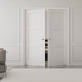 thumbnail image 2 of 56" X 80" 3 Paneled Solid Manufactured Wood 80'' Interior French Doors With Hardware Kit / Frame, 2 of 8