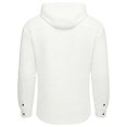 thumbnail image 4 of Havenx Men's Cotton Linen Shirts Button Down Long Sleeves Hooded Shirt with Pockets Hoodie Retro Casual Lightweight Summer Beach Tops,White S, 4 of 7