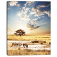 thumbnail image 2 of African Zebras Drinking Water - Extra Large African Canvas Art Print, 2 of 3