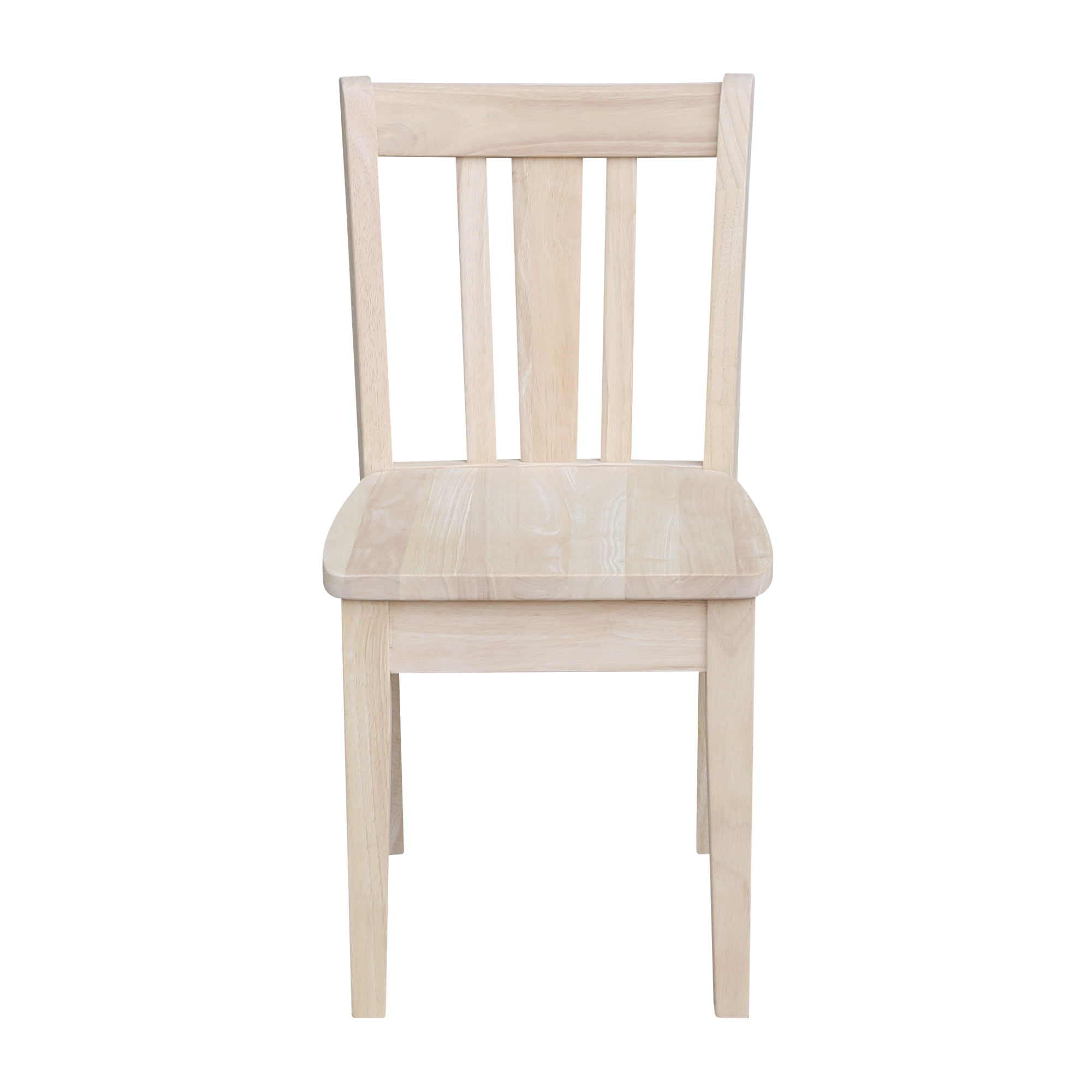 International Concepts Indoor Wood Kids 22.2"H Table with 4 Chairs in Unfinished - 5 Piece Set