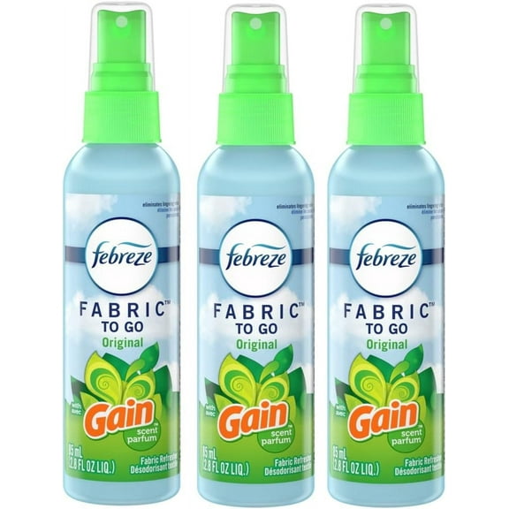 To Go Fabric Refresher 2.8 Ounce Spray, Gain Original Scent, 3 Pack