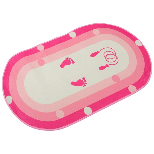 BRIGHTFUFU Portable Workout Pad for Quiet Jumping Rope Exercise with Comfortable Foot Protection Pink Polyester Fiber