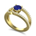 thumbnail image 2 of 2.50 Ct Beautiful Round Cut Natural Diamond & Blue Sapphire Gemstone Bridal Ring for Women Solid 18K Yellow Gold Size 8 by Diamond-Capitals, 2 of 8