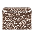 thumbnail image 2 of Foldable Fabric Storage Bin With Handle Collapsible Basket Box Storage With Lid Organizer Leopard Print, 2 of 7