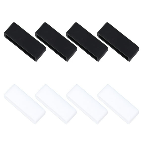 KALLORY 8Pcs Watch Bands Keeper Replacement Easy to Remove and Install Black Clasp