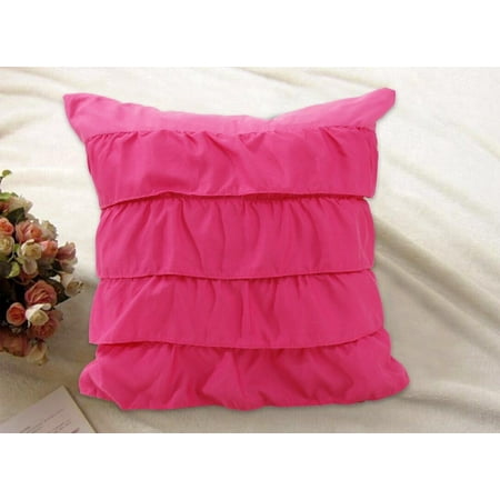 Katy Solid Ruffled Decorative Throw Pillow Cushion Living Room / Bedroom 18