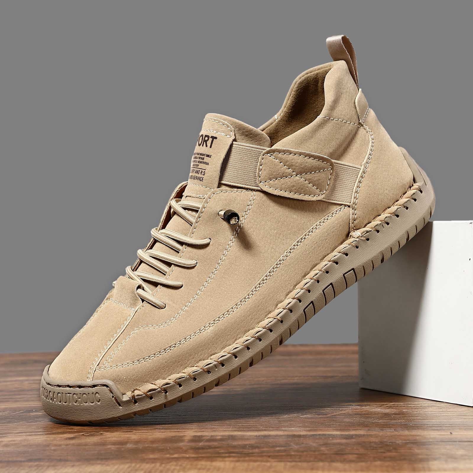 Women Men Handmade Leather Comfortable Orthopedic Sneakers Outdoor Waterproof Non- on Shoes Soft Lightweight Loafers Barefoot Boots for Hiking, Walking & Driving