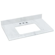 30.5-in. W X 18.75-in. D Marble Top In Bianca Carara Color For 3H4-in. Faucet