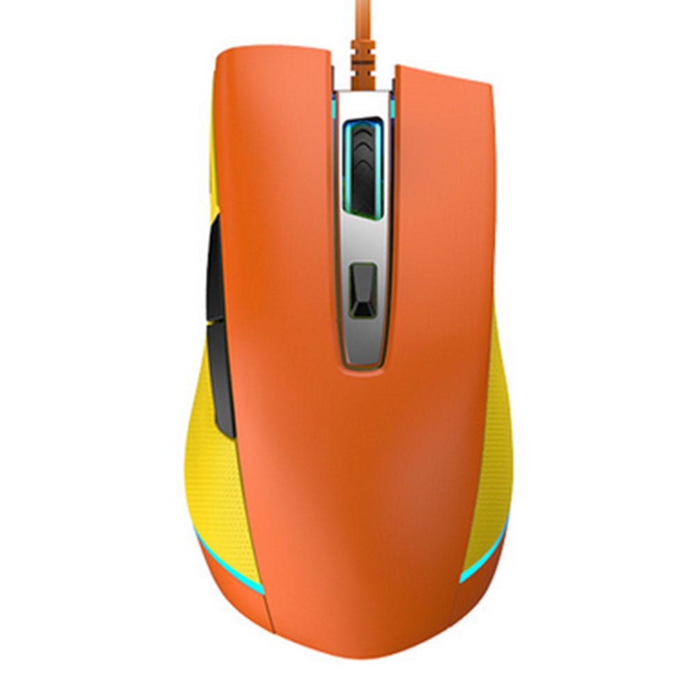 Black and Orange Optical USB LED Wired Game Mouse Mice For PC Laptop Computer 