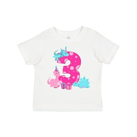 

Inktastic Dinosaur Party-Third Birthday Gift Toddler Toddler Girl T-Shirt