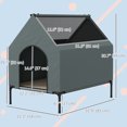 thumbnail image 3 of PawHut Dog House Outdoor Elevated Dog Bed with Removable Cover, Grey, 3 of 10