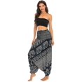 thumbnail image 2 of Combinaison Pantalon Boho Harem Taille Smockée en Rayonne 2 en 1 pour Femmes, 2 of 6